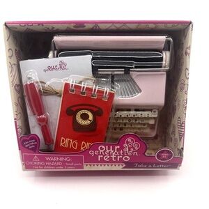 Our Generation Retro Take A Letter Pink Typewriter & Papers NEW & SEALED